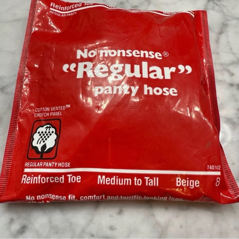 No Nonsense Panty Hose Beige 8 Medium to Tall Reinforced Toe